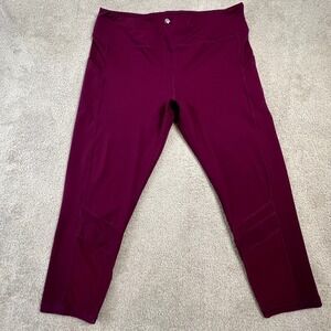 Gaiam Women's Leggings XL‎ OM-DRI Knit Traveler Burgundy Yoga Pant Activewear